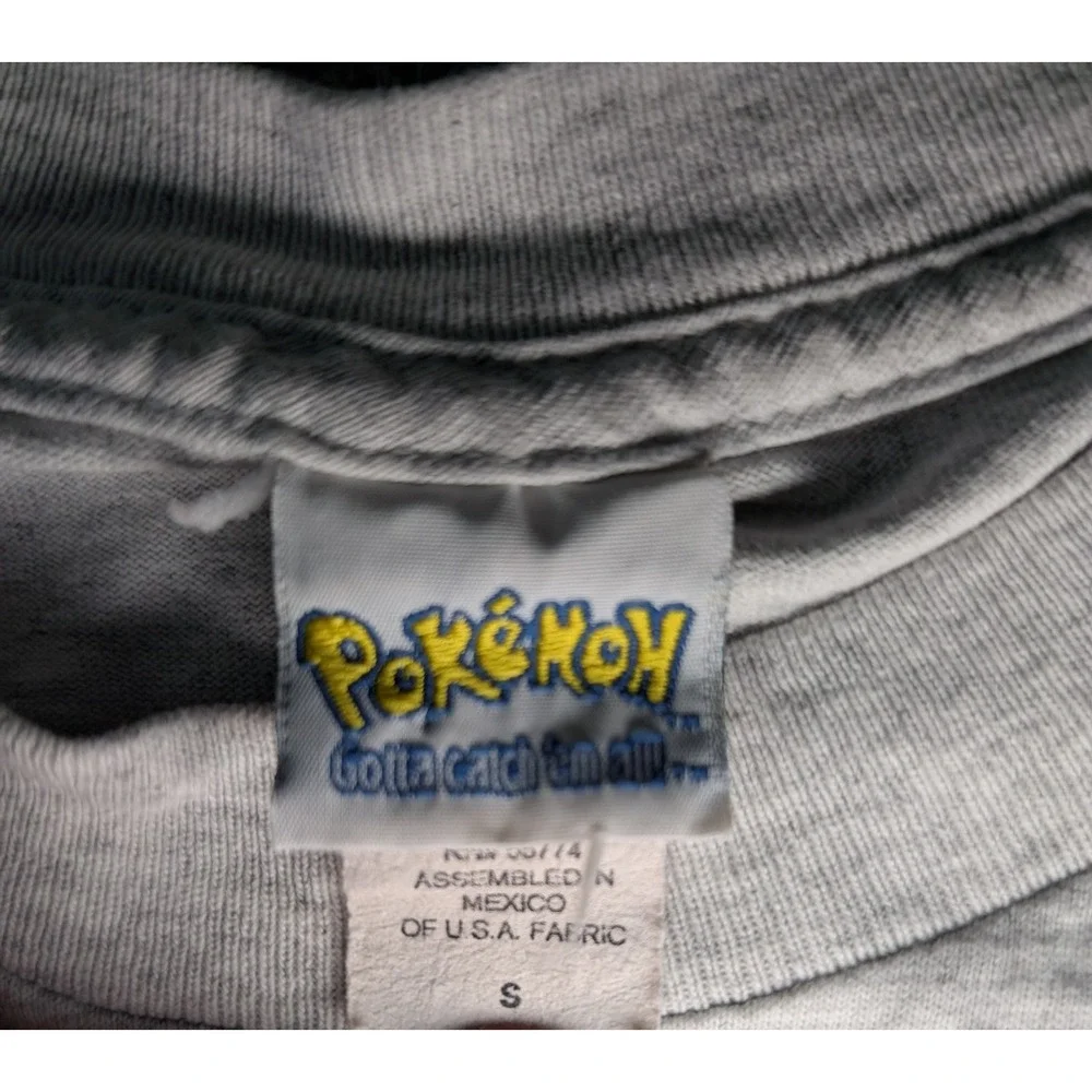 Vintage 1999 Pokemon KIDS Size Small T-Shirt Gray‎ Gotta Catch Em All